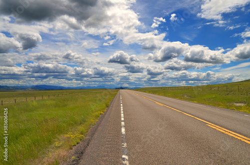 Montana - Scenic Highway 287 under Drifting Clouds