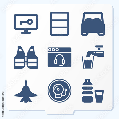 Simple set of 9 icons related to provide