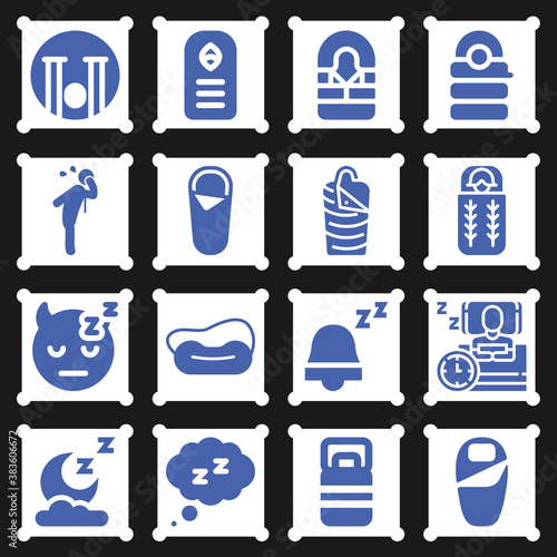 16 pack of body process  filled web icons set