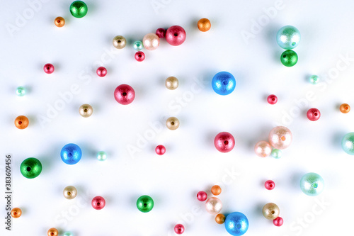 Christmas tree toys on a white background.