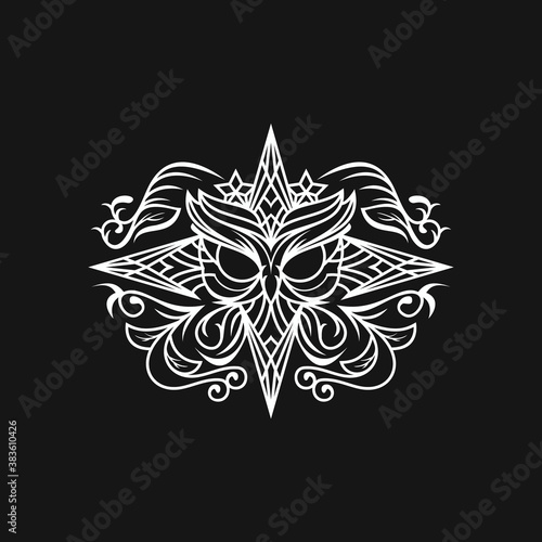 Creative owl vintage, line art style design vector
