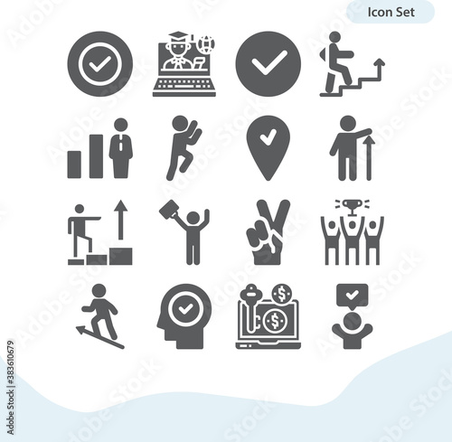 Simple set of prompted related filled icons.