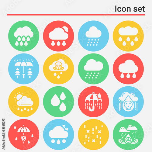 16 pack of fresh water  filled web icons set