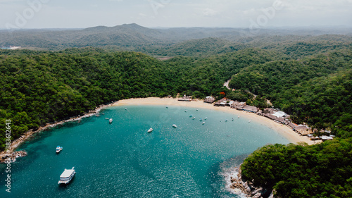 Schilderij op canvas Bahía Maguey, Huatulco, Oaxaca.