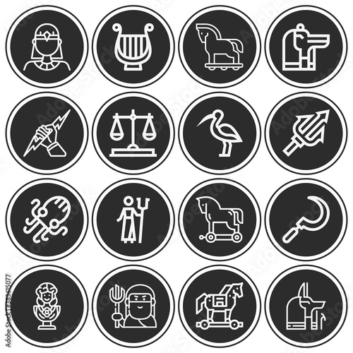 16 pack of pathologic  lineal web icons set