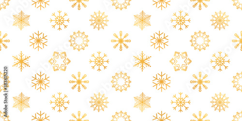 Wallpaper Mural Christmas seamless pattern with gold snowflakes. New Year background. Celebration texture. Golden snowflake with different ornament. Luxury Holiday card. Vector illustration Torontodigital.ca