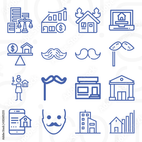 16 pack of rational number  lineal web icons set