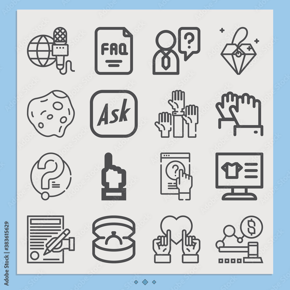 Simple set of speech act related lineal icons. Simple set of speech act related lineal icons.