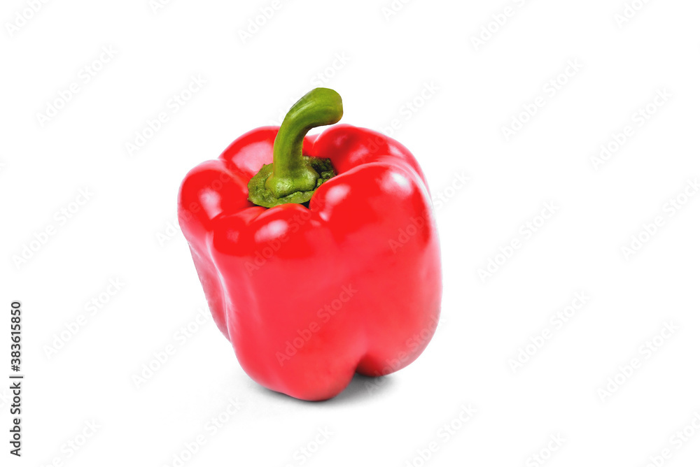 sweet pepper, fresh natural red pepper on a white background
