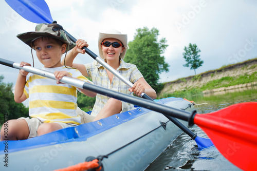 Family kayaking photo