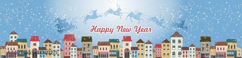 horizontal banner city landscape winter