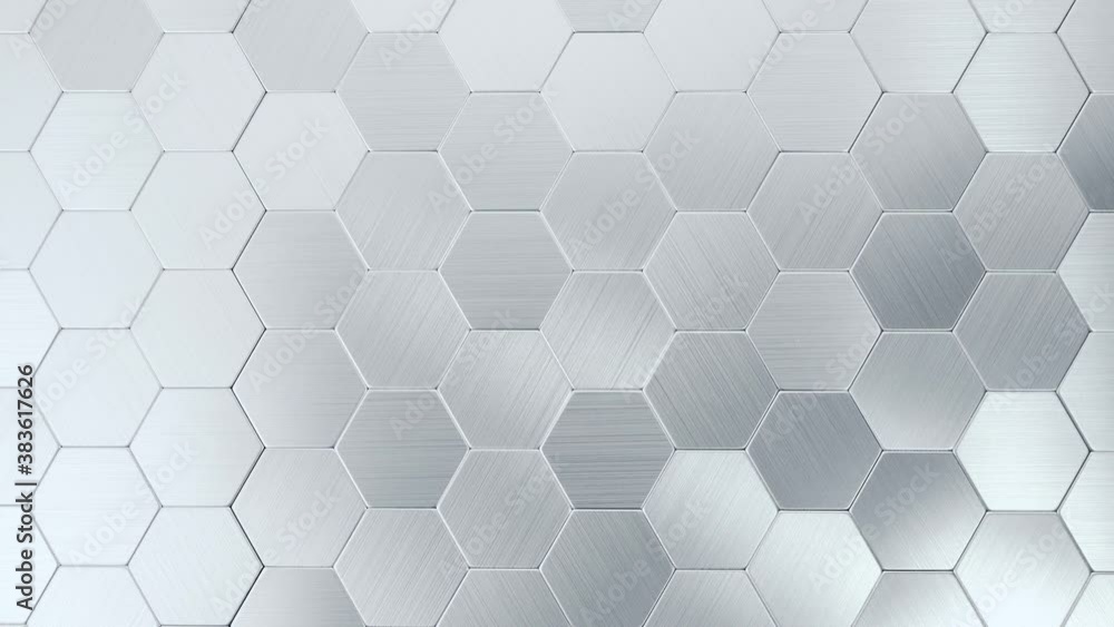 Hexagons metal surface. Surface consisting of hexagonal metal plates. Hexagons metal surface. Surface consisting of hexagonal metal plates.