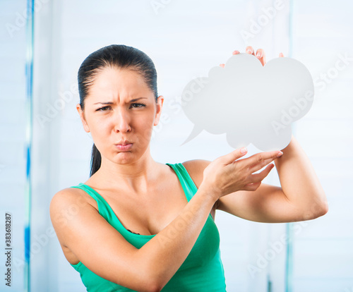 girl with white cloud photo