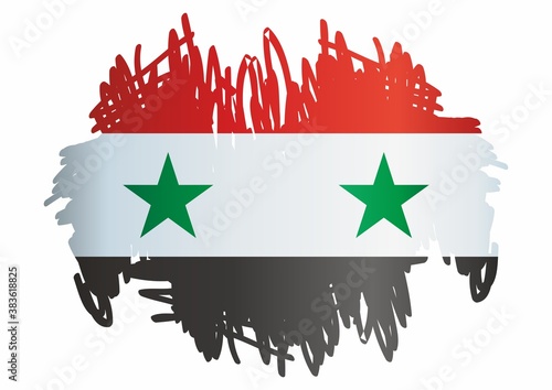 Flag of Syria, Syrian Arab Republic. Bright, colorful vector illustration