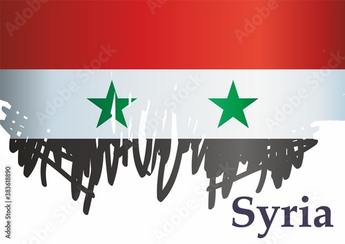 Flag of Syria, Syrian Arab Republic. Bright, colorful vector illustration