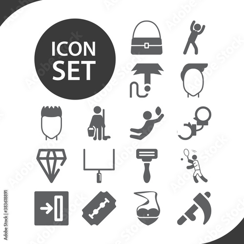 Simple set of critically related filled icons.