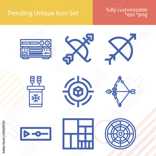 Simple set of shadows related lineal icons.