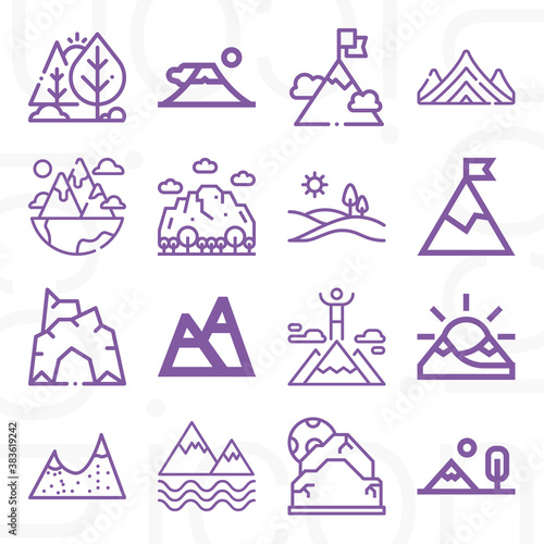 16 pack of quo  lineal web icons set