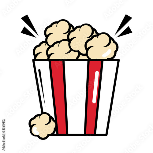 popcorn food pop art comic style, flat icon