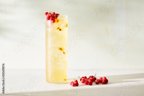Berry soda served on table