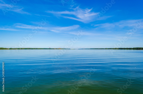 landscape of blue lake and clouds