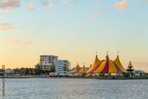 Circus tents on foreshore
