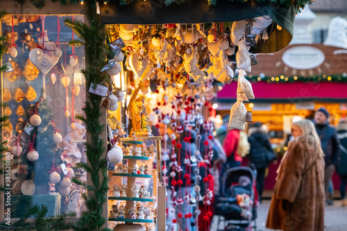 Christmas decorations in the Christmas Market, Alsace, France © Pixelshop