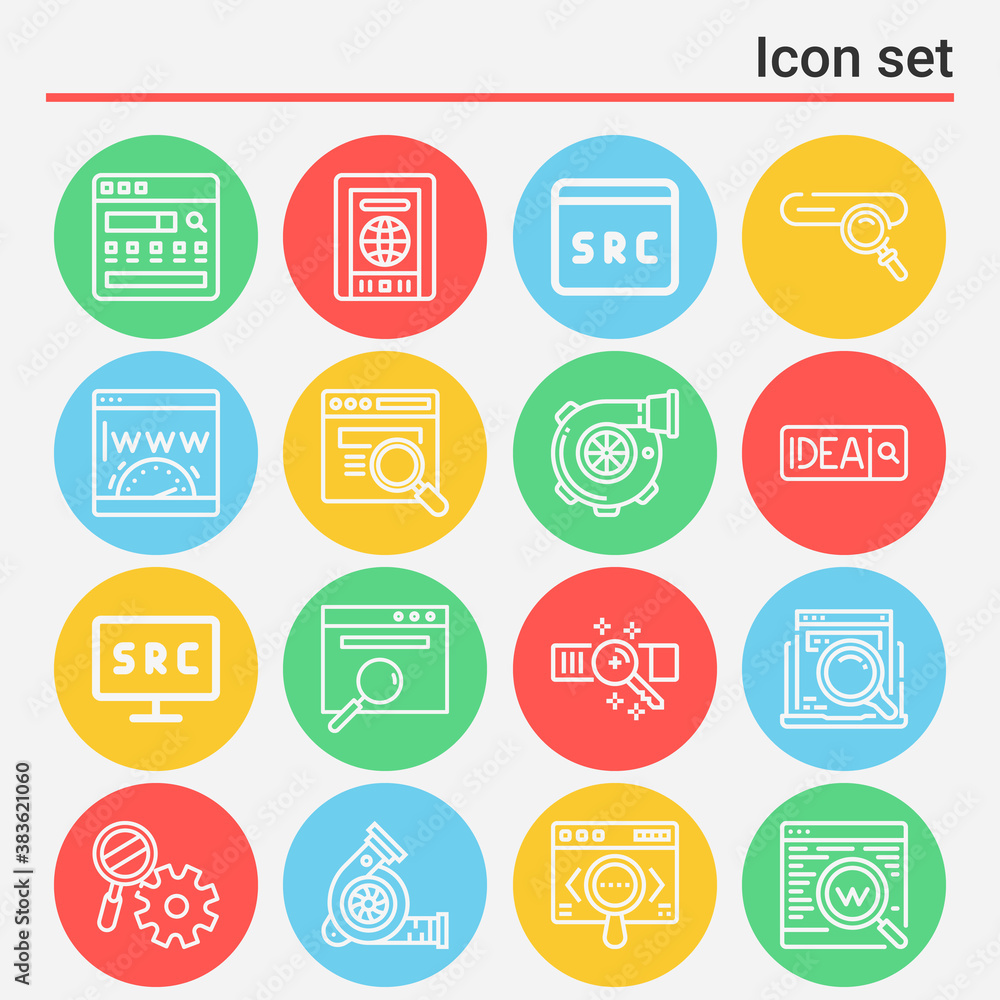 16 pack of power train lineal web icons set 16 pack of power train lineal web icons set