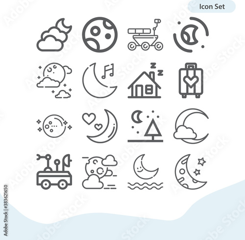 Принти на полотні Simple set of apollo related lineal icons.