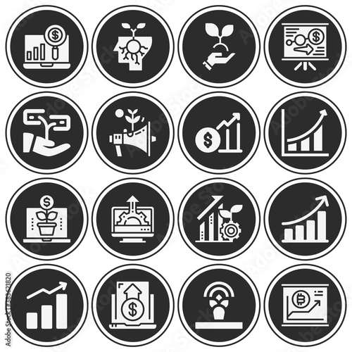 16 pack of emergence  filled web icons set