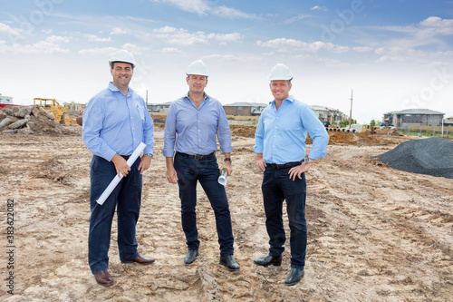 Property developers together on-site photo