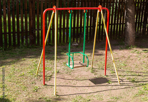 Children's playground for kids with swing for play and rest