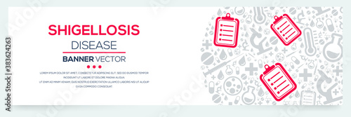 Creative (Shigellosis) disease Banner Word with Icons ,Vector illustration.	