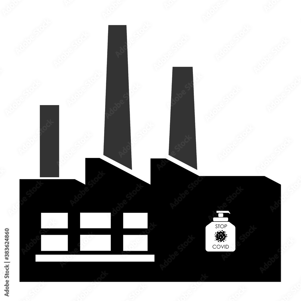 Gel hydroalcoolique stop Covid dans une usine Gel hydroalcoolique stop Covid dans une usine