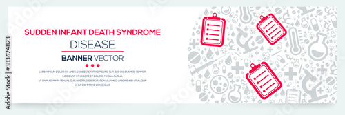 Creative SIDS (Sudden Infant Death Syndrome)) disease Banner Word with Icons ,Vector illustration.	