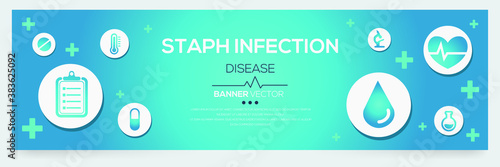 Creative (Staph Infection) disease Banner Word with Icons ,Vector illustration.	