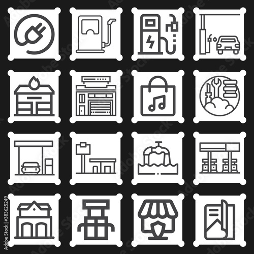 16 pack of depot  lineal web icons set