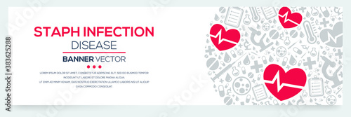Creative (Staph Infection) disease Banner Word with Icons ,Vector illustration.	