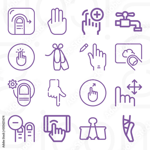 16 pack of dancing  lineal web icons set