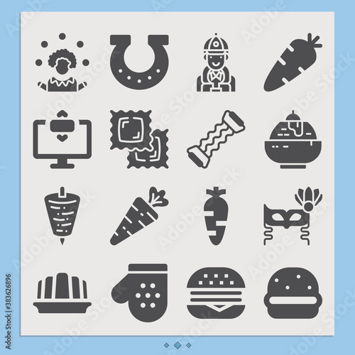 Simple set of cultivated related filled icons.