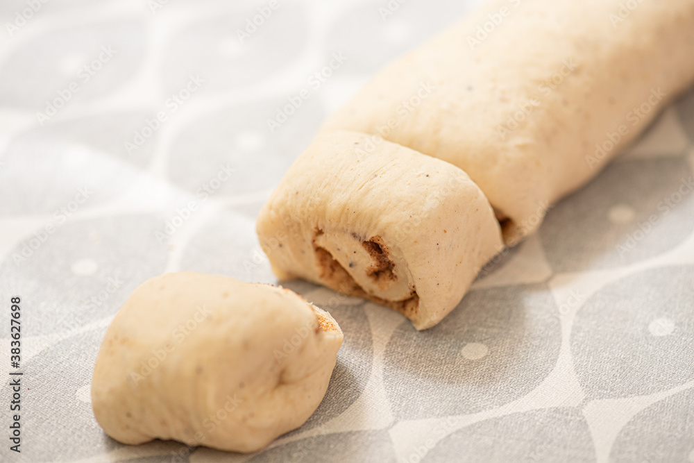 Cinnamon buns in the making Cinnamon buns in the making
