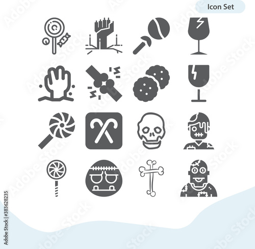 Simple set of brittle related filled icons.