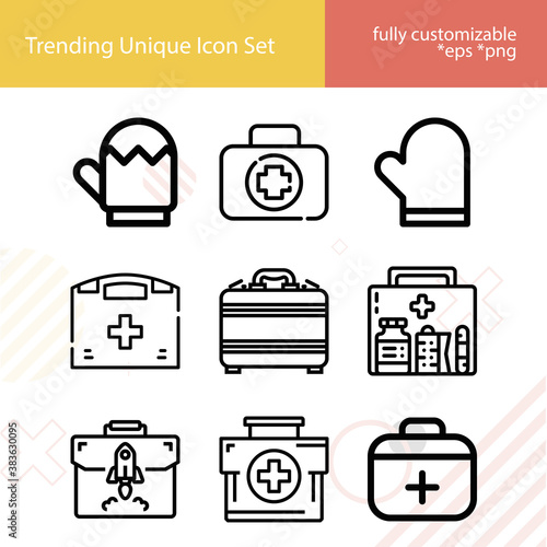 Simple set of socks related lineal icons.