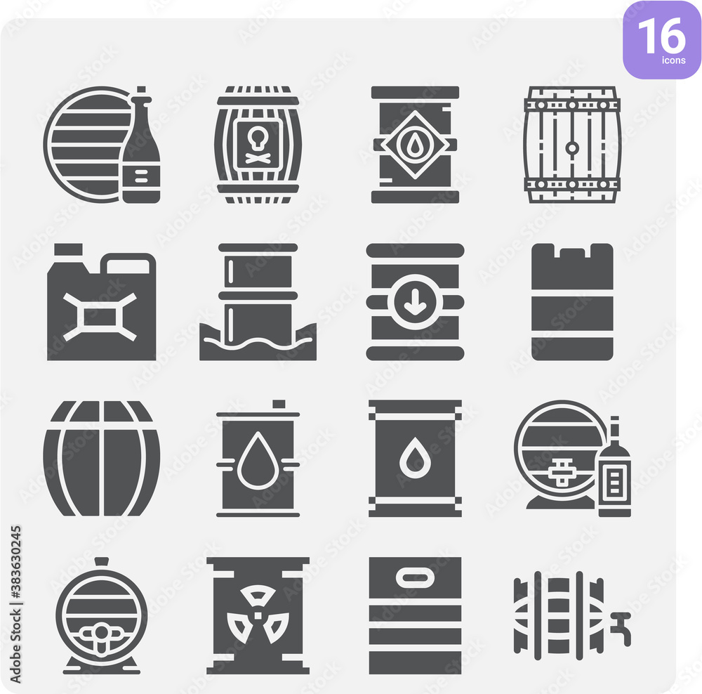 Simple set of fermentation related filled icons. Simple set of fermentation related filled icons.