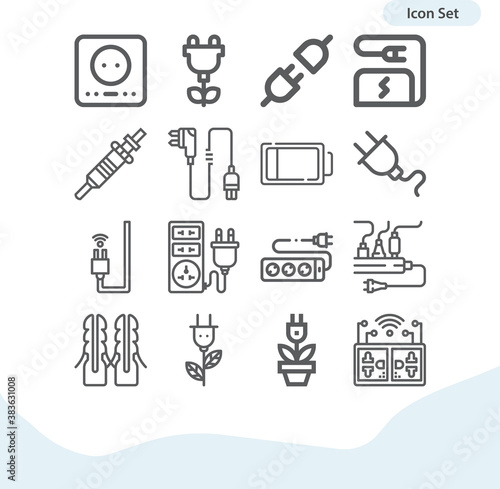 Simple set of cork up related lineal icons.
