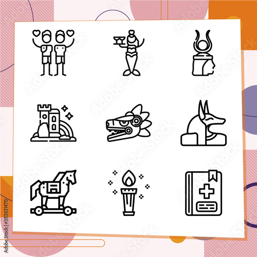 Simple set of 9 icons related to medical science