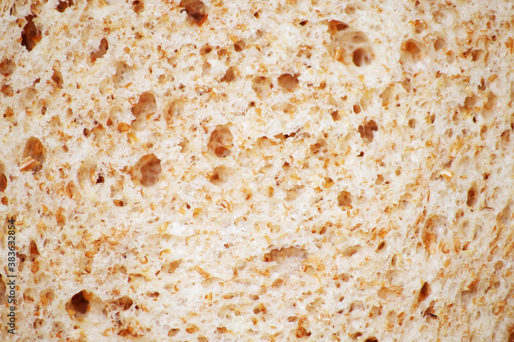 Close-up macro bread texture background