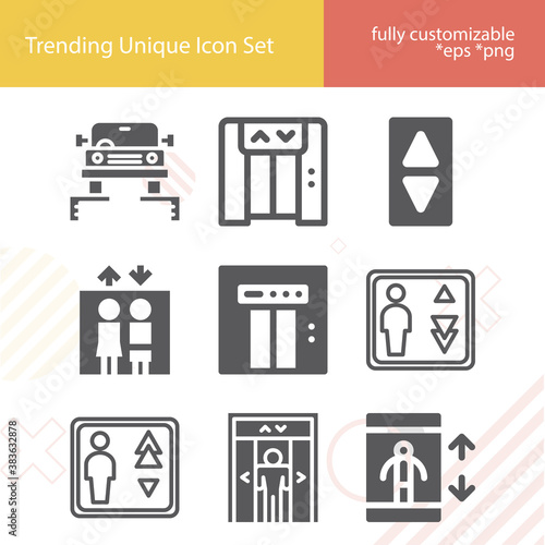 Simple set of roosevelt related filled icons.