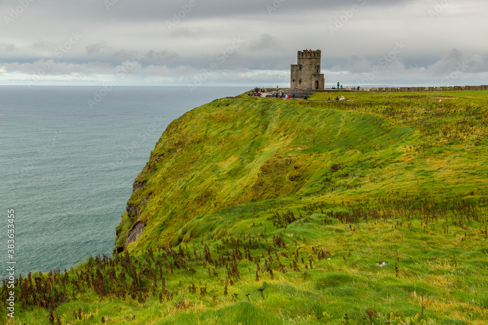 Aerial panorama of the scenic Cliffs of Moher in Ireland. Aerial panorama of the scenic Cliffs of Moher in Ireland.