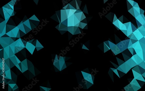 Light BLUE vector blurry triangle template.